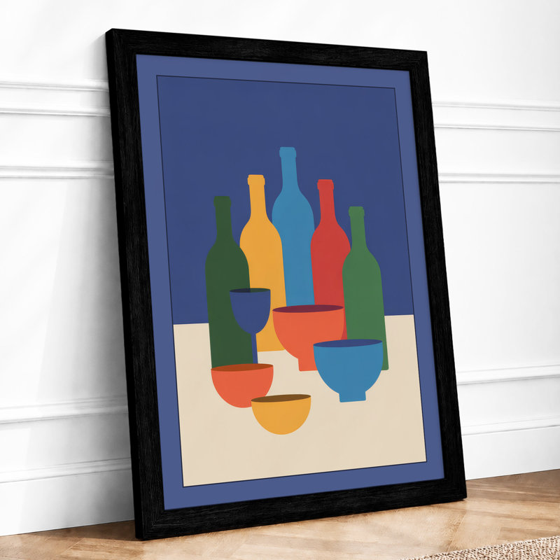 Bottle Composition Geometric - Print, A1 - 84.1 x 59.4 cm, Black