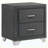 Grey Upholstered 2-Drawer Nightstand