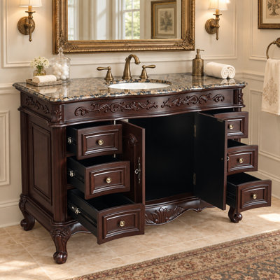 48'' Single Bathroom Vanity with Granite Top