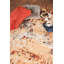 Tapis à motif abstrait rouge / beige-53922662