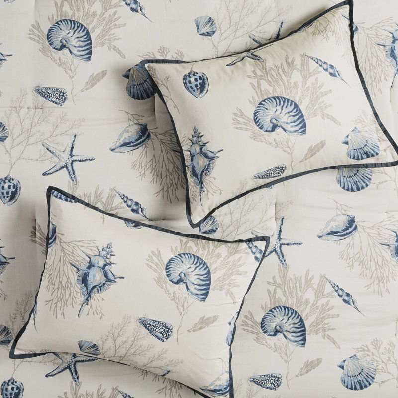 Édredon bleu - imprimé décoratif très grand 100% coton