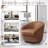 Aunna Faux Leather Swivel Barrel Chair-610002681