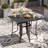 Square Patio Table for 4, Outdoor Metal Dining Table w/Umbrella Hole for Porch