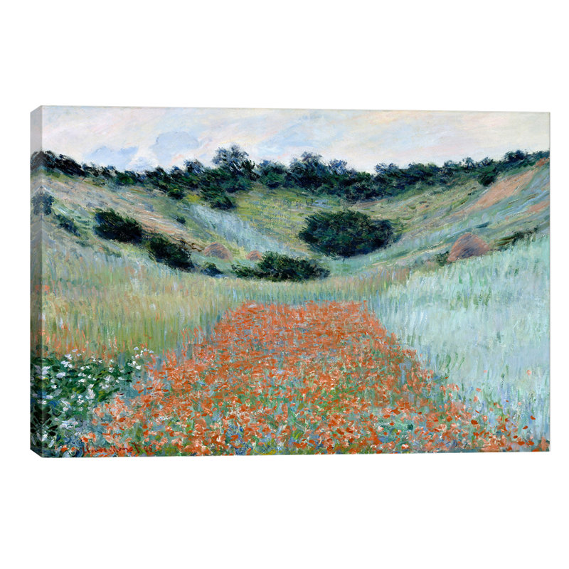 Poppy Field In A Hollow Near Giverny by Claude Monet - Wrapped Canvas Painting, 101.6 cm H x 66.04 cm W x 3.175 cm D