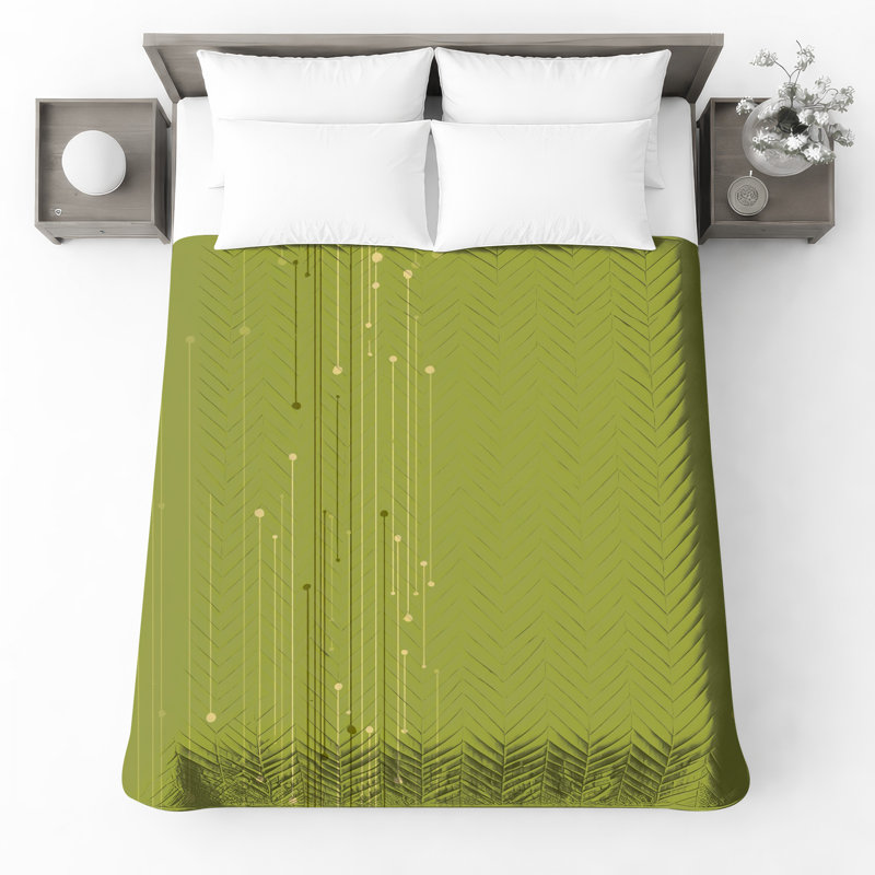 Couvre-lit vert matelassé à lignes verticales toutes tailles, Très grand lit