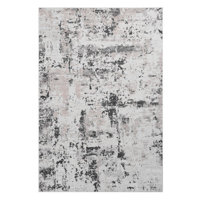Tapis crème, brun / abstrait