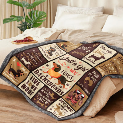 Cadeau d'amant de teckel pour femme - jeté de dachshund ultra doux 60 po x 50 po, décor douillet et moelleux pour lit de bébé, cadeau d'anniversaire de Noël