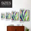 «Bright Tropical Abstraction», reproduction encadrée en V - bois massif-206181602-206181609