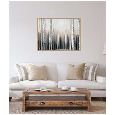 «Birch Tree Glow» par Mary Sparrow, reproduction d'art sur toile encadrée