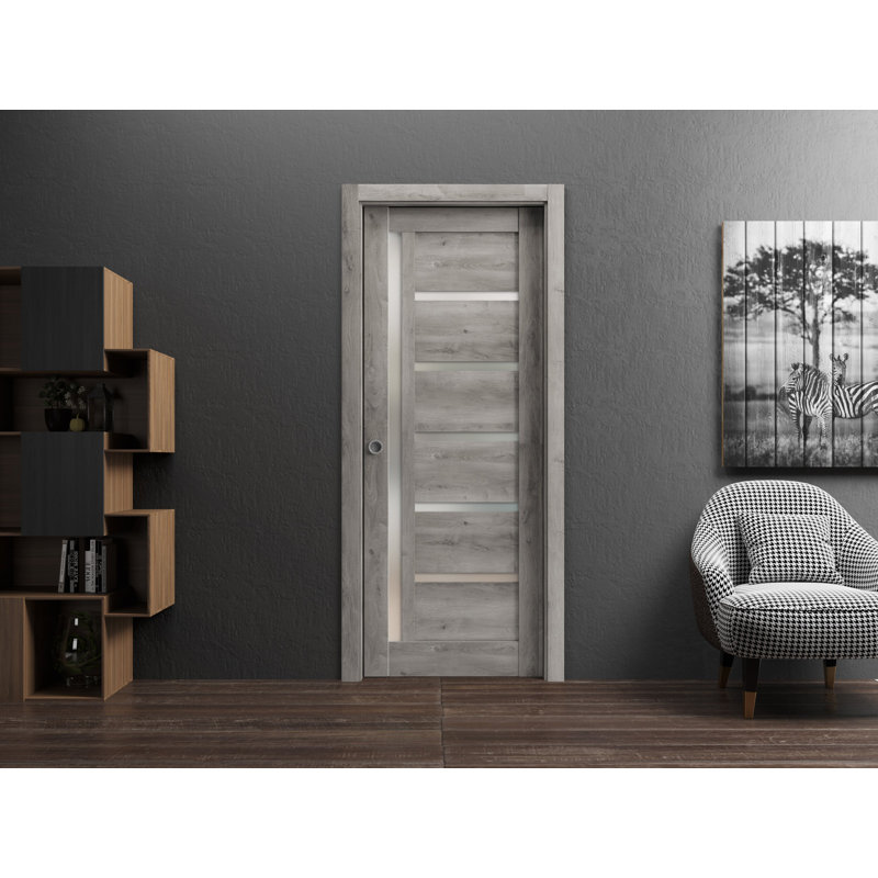 Portes à panneaux coulissantes à panneaux Quadro, 42 po x 80 po, Gris Nebraska