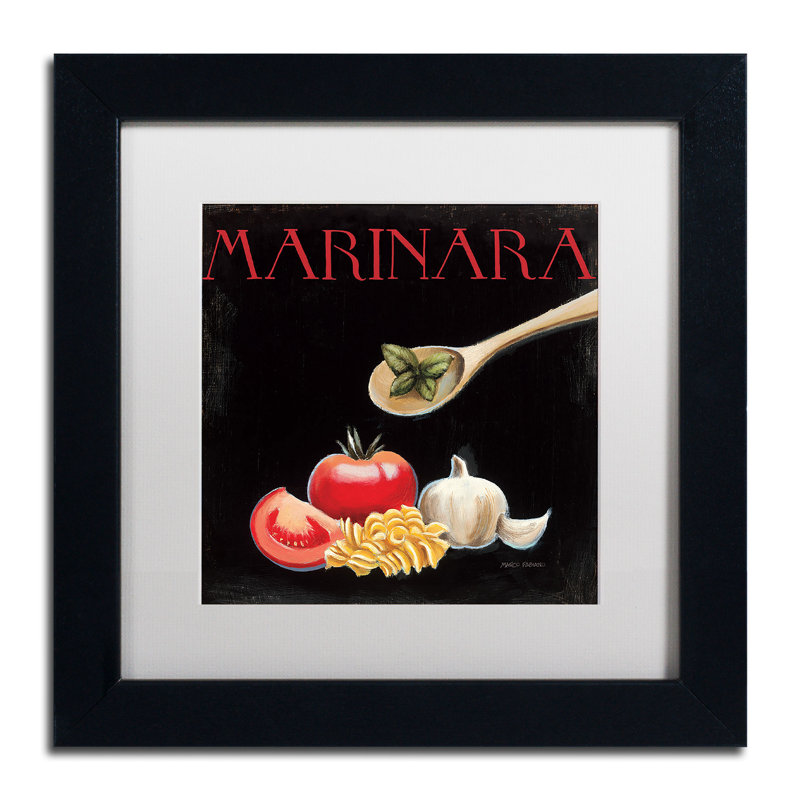 « italien cuisine iv » par marco fabiano, impression encadrée, H 11 po x l 14 po x P 0,5 po, Blanc