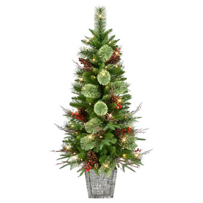 4.5 Ft. Pre-Lit Potted Artificial Tree