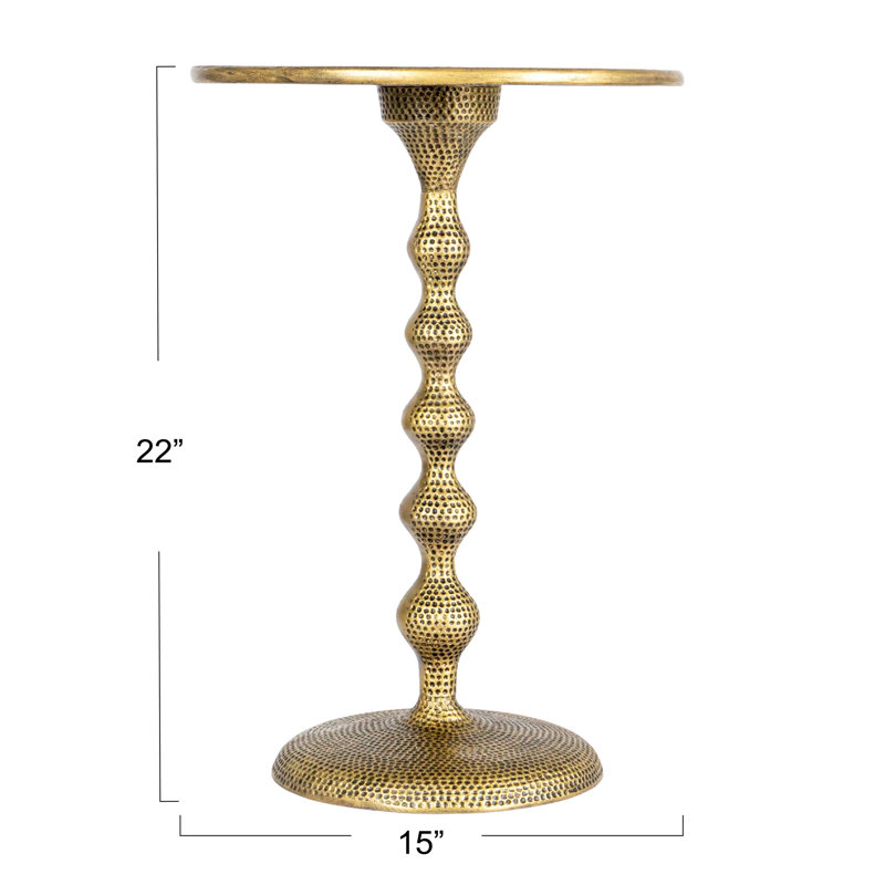 Alexander Hammered Metal Table, Antique Brass, Antique Bronze