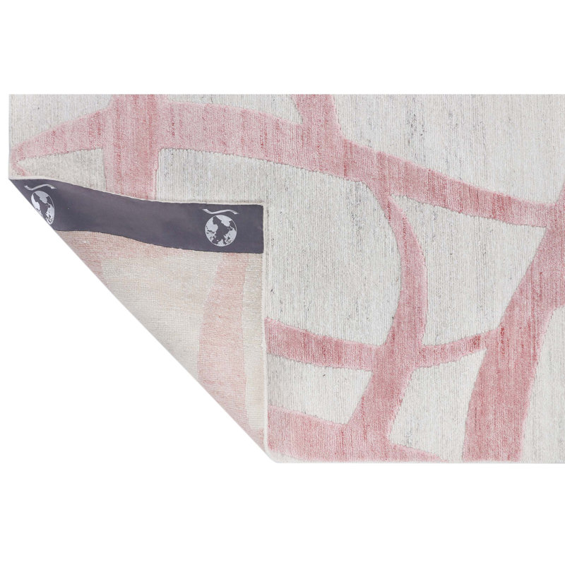 Geometric Area Rug in Pink/Ivory, Rectangle 10' x 14'