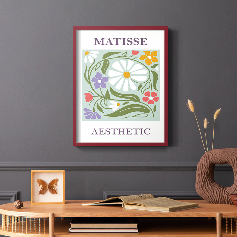 Matisse CCLXIX, reproduction encadrée - bois massif, Rouge, H 10 po x l 8 po