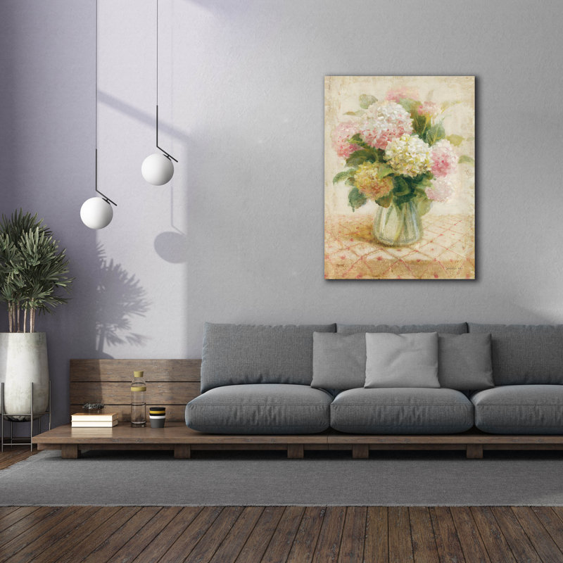 Winston Porter 'Cottage Hydrangeas In Pink' by Danhui Nai Canvas Wall Art, H 54 po x l 40 po