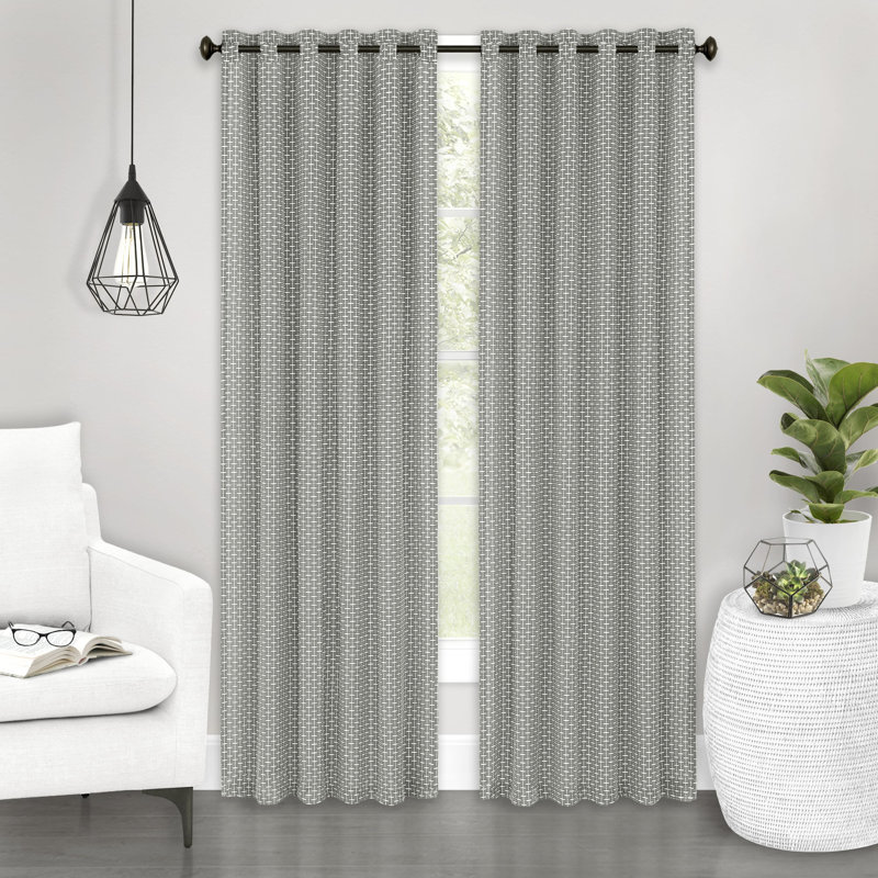 Mckinslee Semi Sheer Curtain Single Panel, Gray, 42" W x 63" L