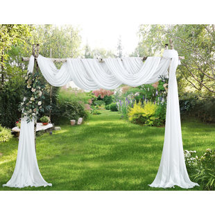 WHITE Wedding Arch Draping Fabric 21 Ft by 29 2 Panels Chiffon