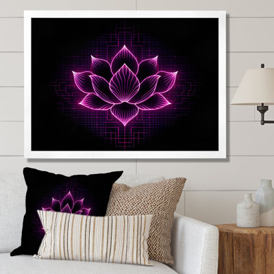 " Purple Futuristic Pink Neon Lotus "