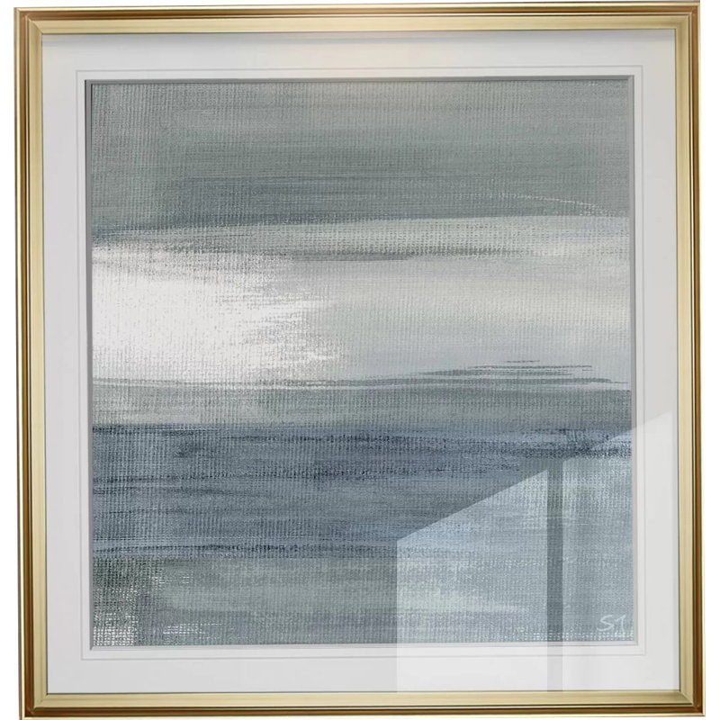 " Weathered IV ", 23" H x 23" W x 1.5" D, Gold Framed