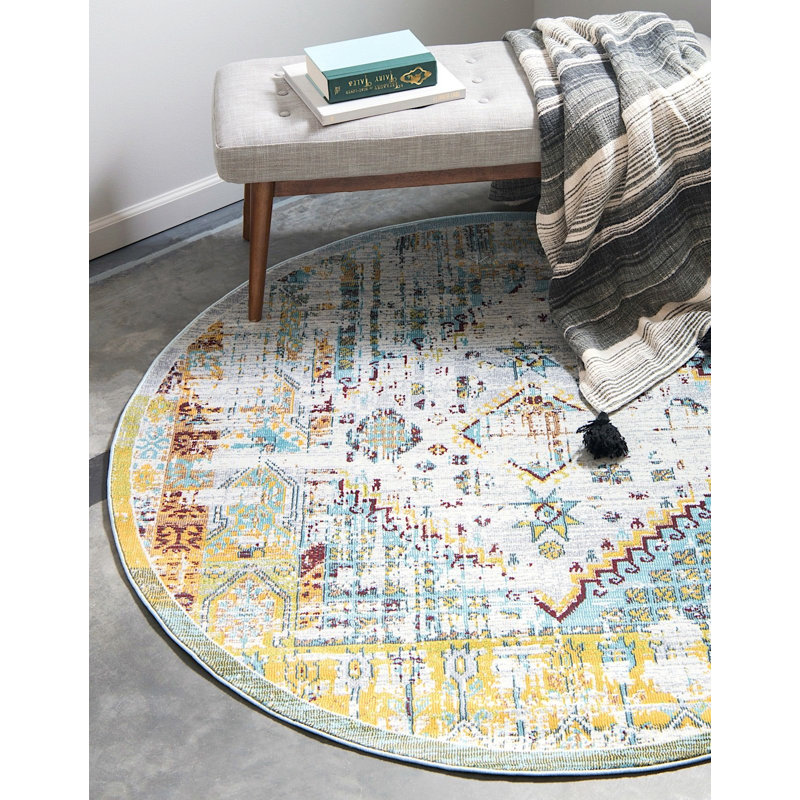 Oriental Indoor Rug, Round 5'5"