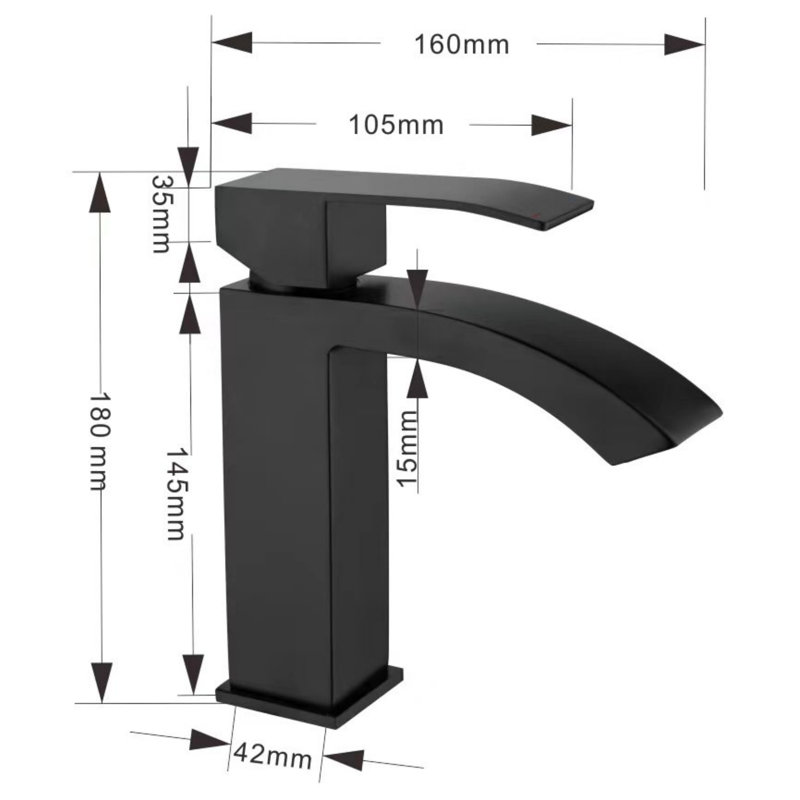 Robinet de salle de bain à un trou