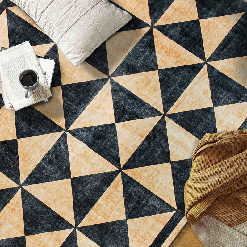 Geometric Diamond Washable Non Slip Area Rug, Runner 2' x 8'