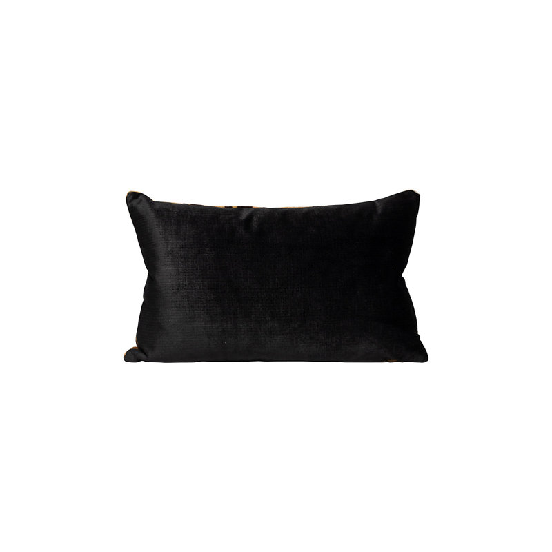 Wild Glamour Silk Pillow Cover & Insert, Rectangular, 14" H x 22" W, Ivory/Black