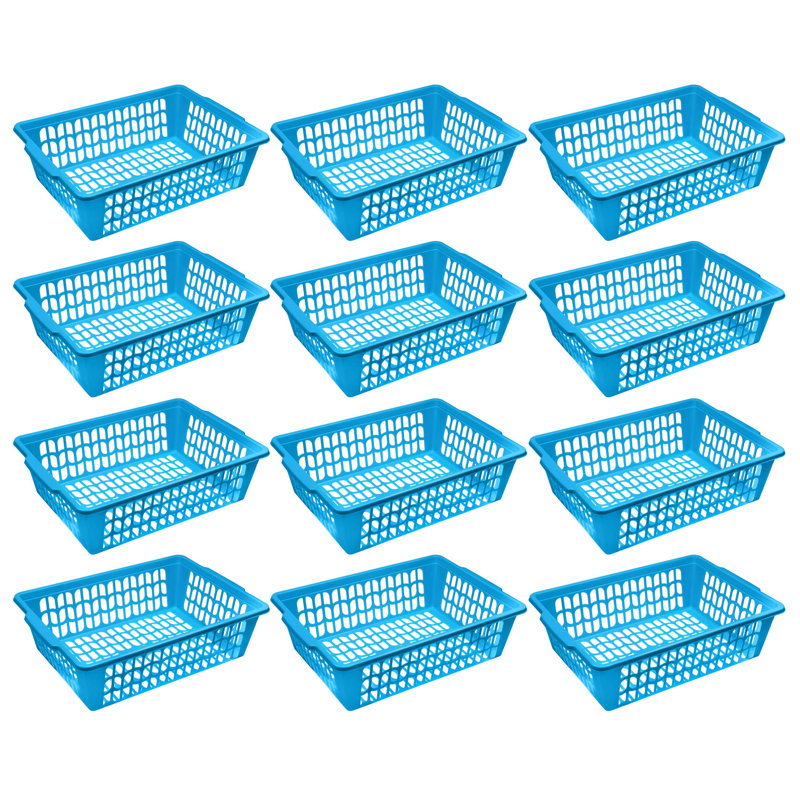 Petit ensemble de paniers en plastique, Bleu