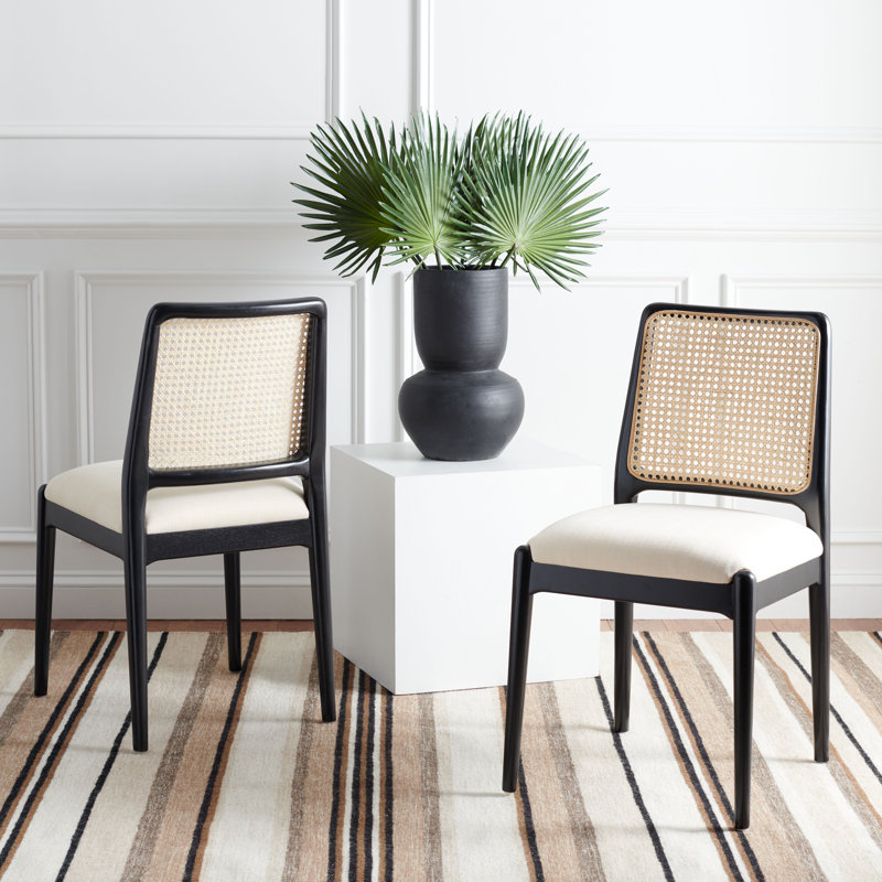Dinwiddie 19.5'' H Upholstered Armchair, White, Black