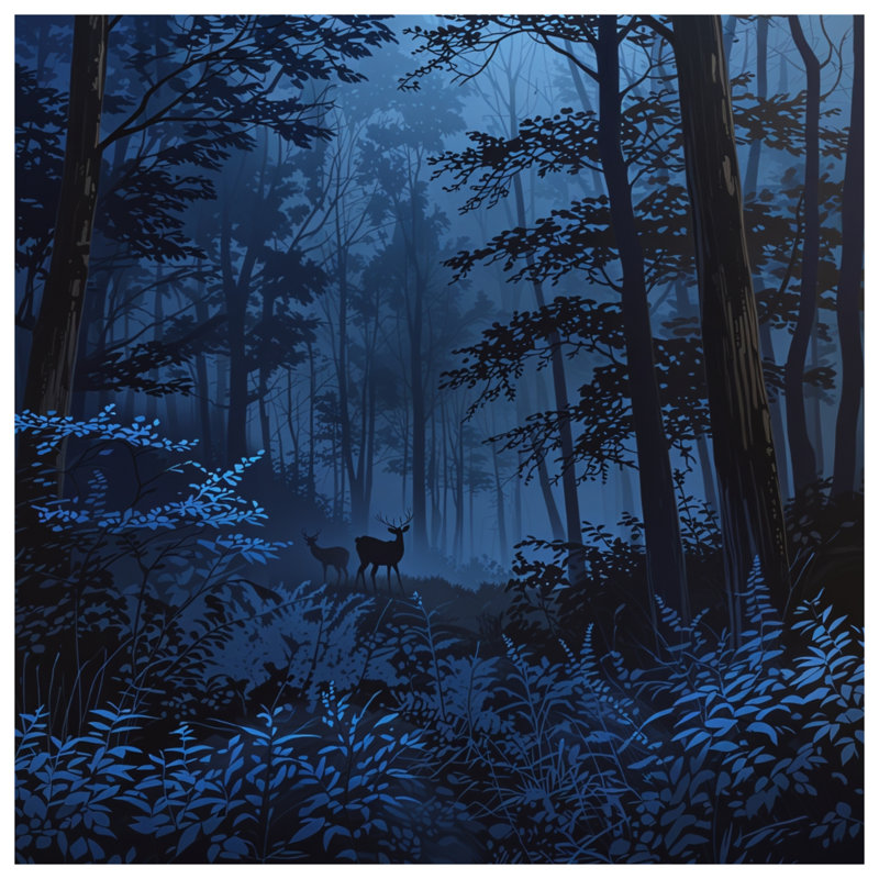 Housses de couette cerf dans une forêt dense, Grand lit
