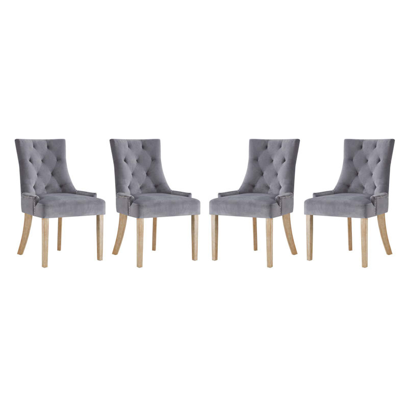 Pose Upholstered Fabric Dining Chair, Gray, 4