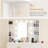 35-inch LED Lighted Vanity Mirror with 10 Bulbs, 3 Lighting Modes, 4 Shelves + 4 Drawers, Built-in Power Outlet, White (Christmas Decorations Not Included)-2128604740
