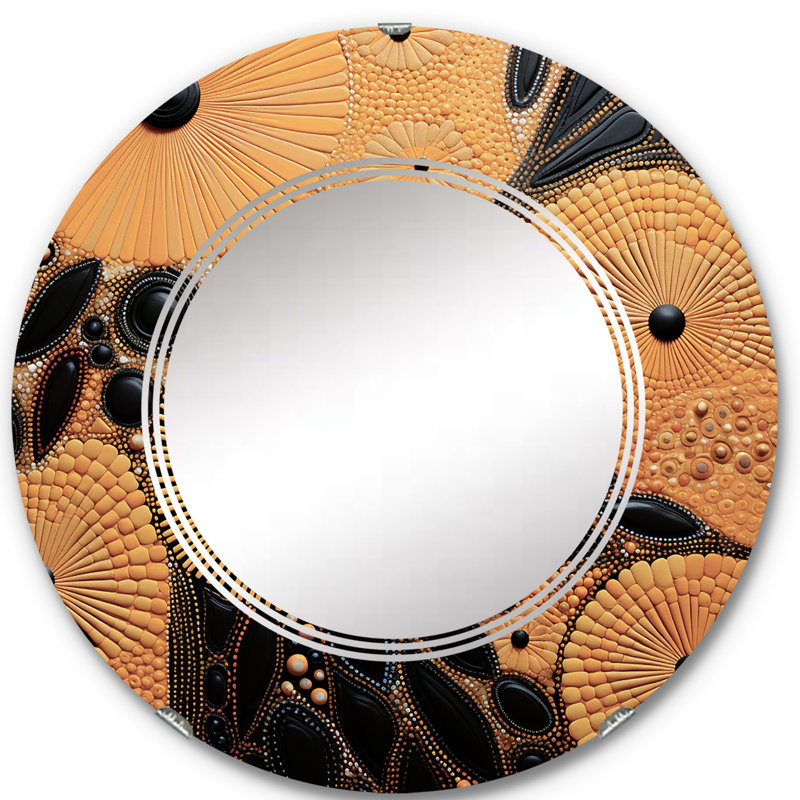 Boracay - Miroir mural amérindien rond, 24 po x 24 po