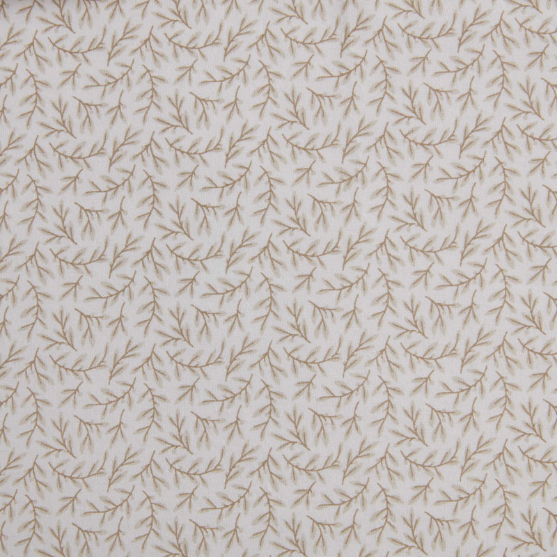 Ensemble de draps en coton percale beige Martha Stewart, Ensemble de draps pour lit double avec 2 taies d'o, Feuilles beiges