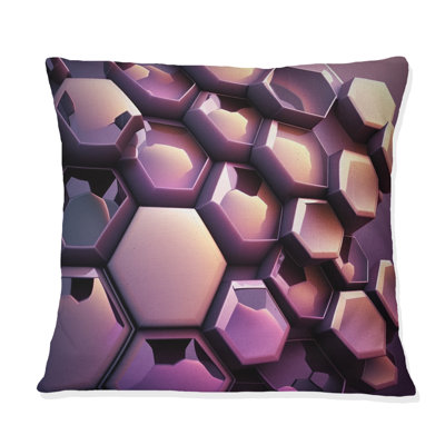 Abstract Geometric Purple II - Abstract Geometric Printed Throw Pillow