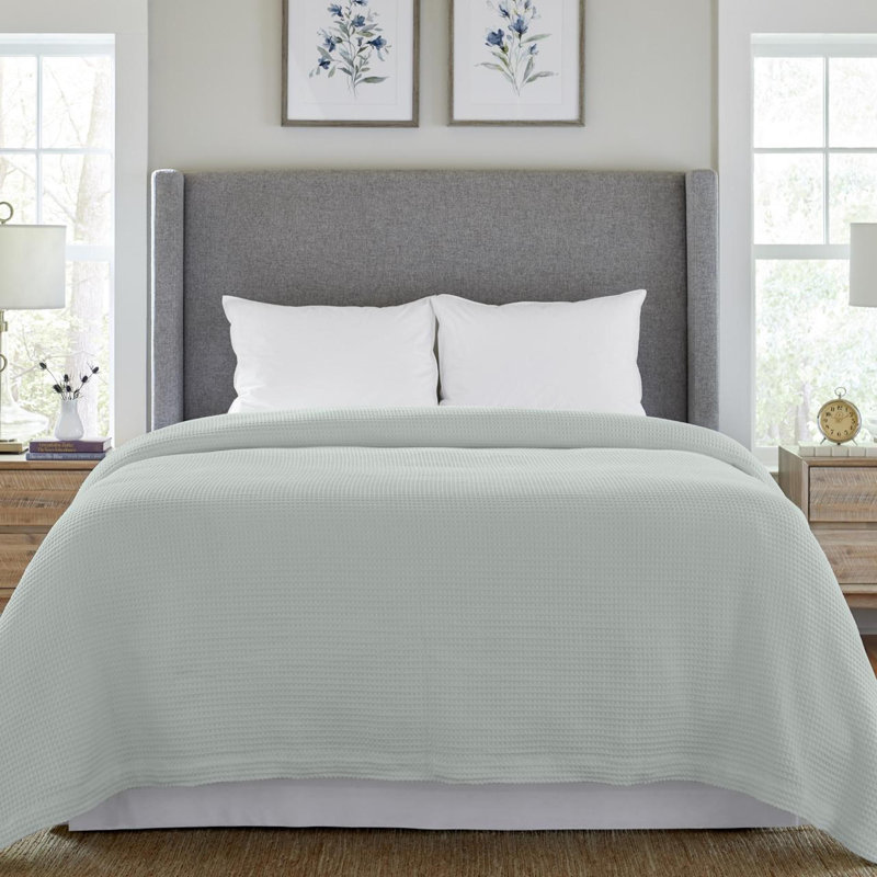 Full White Cotton Waffle Weave Machine Washable Blanket
