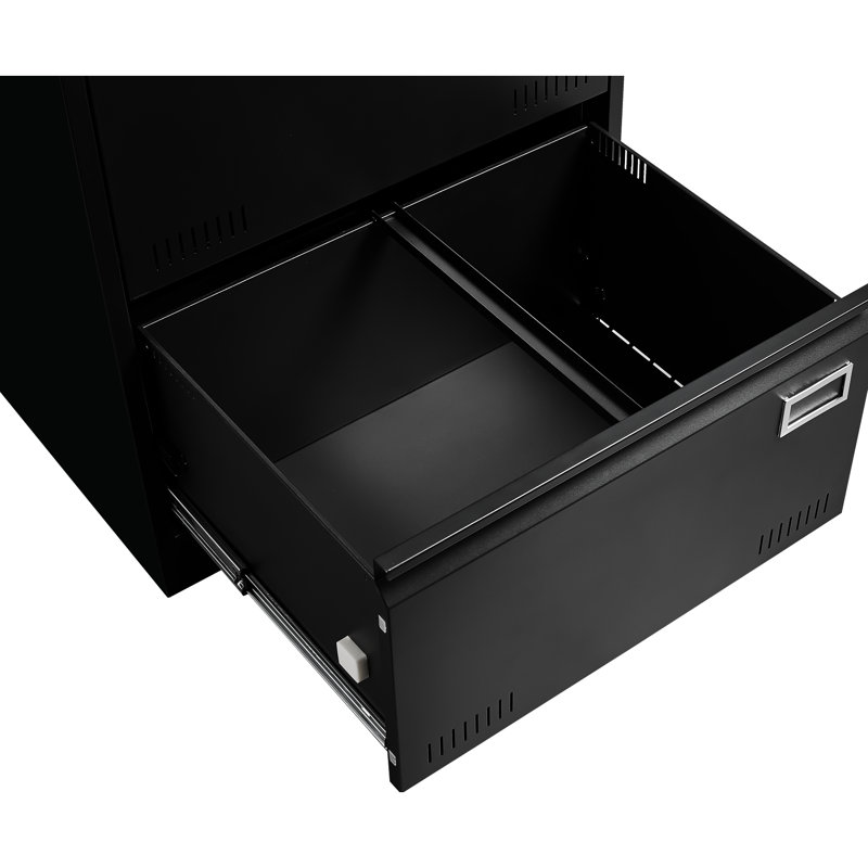 3 Drawer Filing Cabinet, Metal With Lock, Enlarged Storage Capacity, Soundless Slide Rail, - Design, Lockable File Metal, High Capacity &