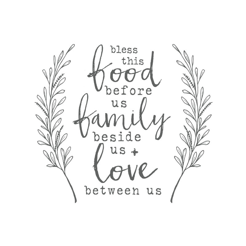 Bless This Food Family And Love Wreath - Wrapped Canvas Print, 76cm H x 76cm W x 3.8cm D