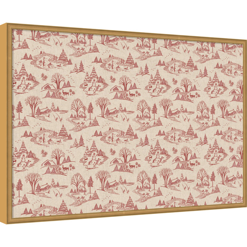 Rangement mural encadré en tissu pour tableau rouge Wonderland, 25" H x 37" W
