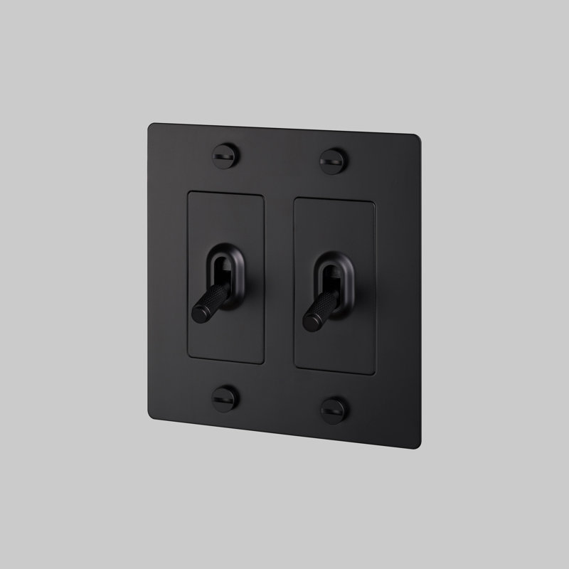 Toggle Switches Double Light Switch, Matte Black