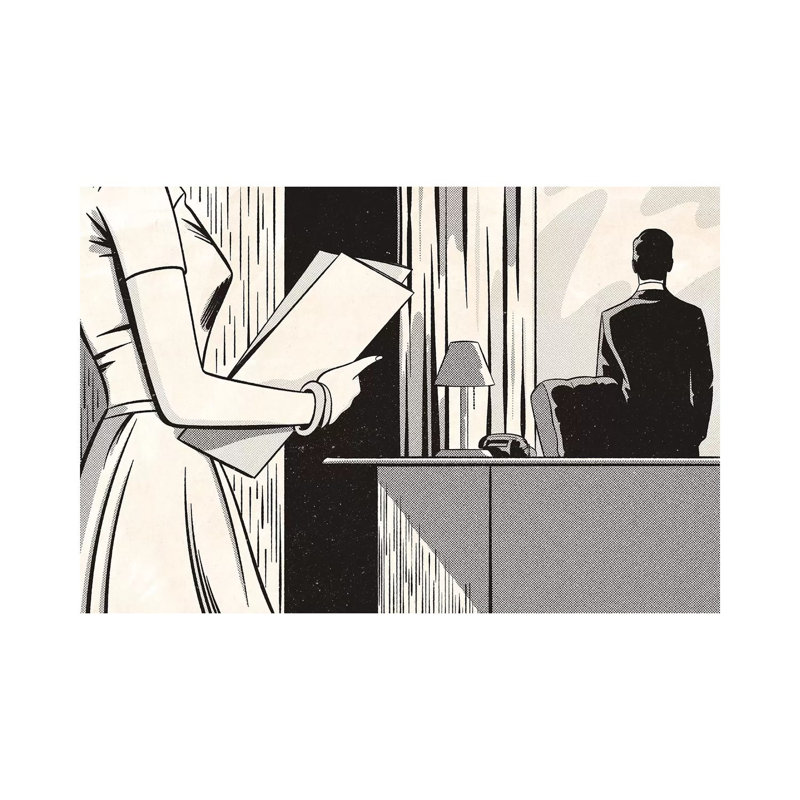 Noir Office by Joseph McDermott - Print on Canvas, Wrapped Canvas, 101.6 cm H x 66.04 cm W x 1.91 cm D