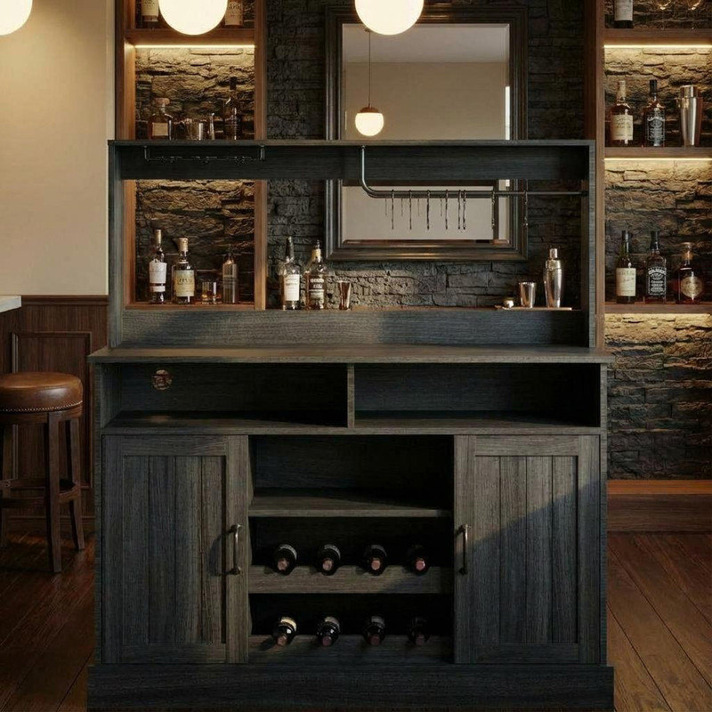 119.9cm Bar Cabinet, Grey