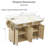 Modern Fluted Kitchen Island with 2 Drop-Leaf, Built-in Power Outlet & 4 Doors, 55.5" Rolling Storage Cart with Spice Rack-66059240