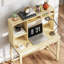 Bureau d'ordinateur avec rangement, table d'étude avec étagères, chêne