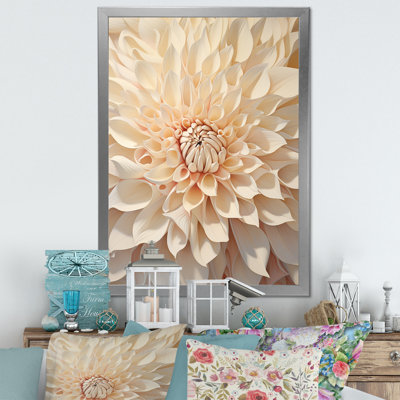 Minimalisme dahlia beige sur toile