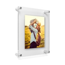 Wexel Art 15x15-Inch Double Panel Clear Acrylic Floating Frame with Silver