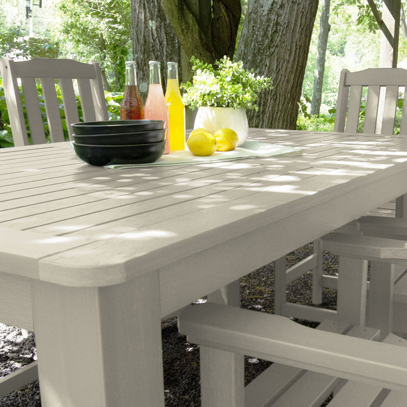 Ensemble repas pour 6 personnes Kile, Blanc délavé, L 72 po x l 42 po x H 36 po
