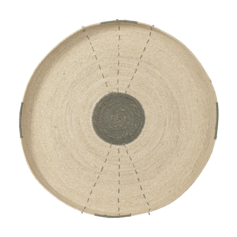 Sundial Seagrass Round Wall Art, Teal, Brown/Teal