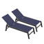 Chaise longue d'extérieur en métal avec table Willbourn-1475552925